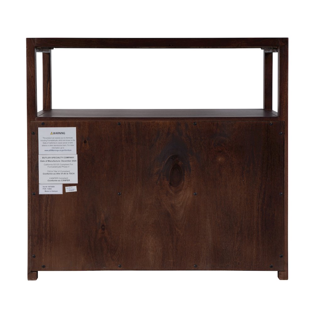 Lark 28 in. W Rectangular Wood 2 Drawer Nightstand, Medium Brown. Picture 8