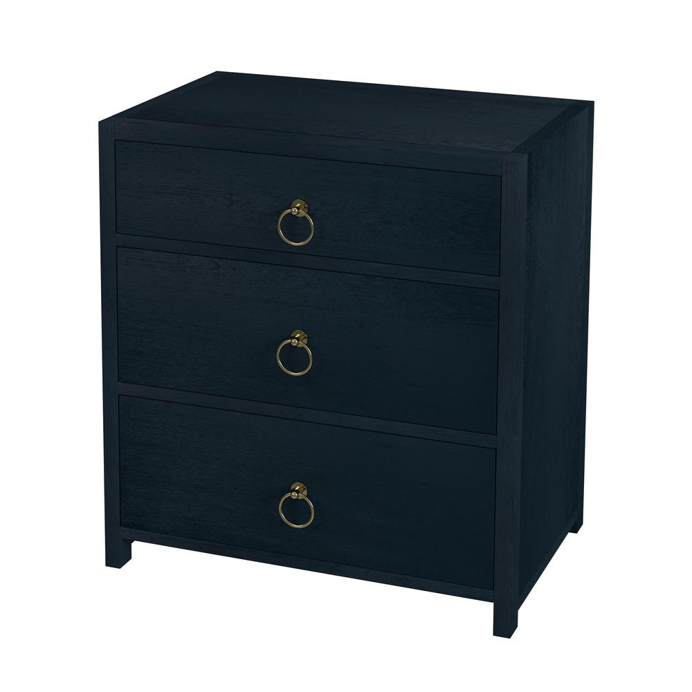 Lark  3 Drawer Nightstand, Navy Blue. Picture 1