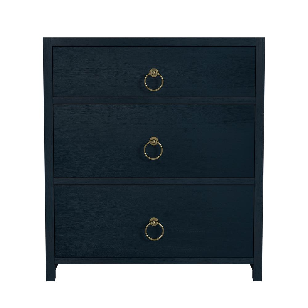 Lark  3 Drawer Nightstand, Navy Blue. Picture 2