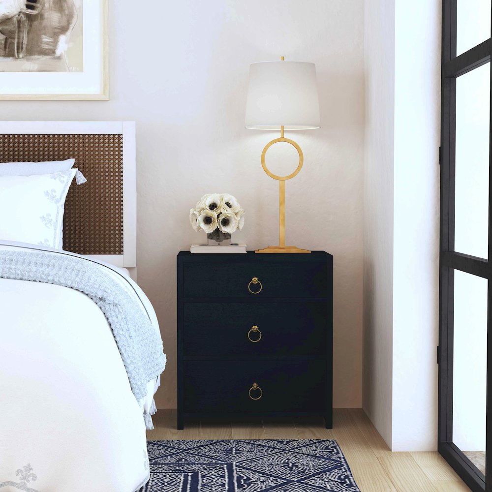 Lark  3 Drawer Nightstand, Navy Blue. Picture 6
