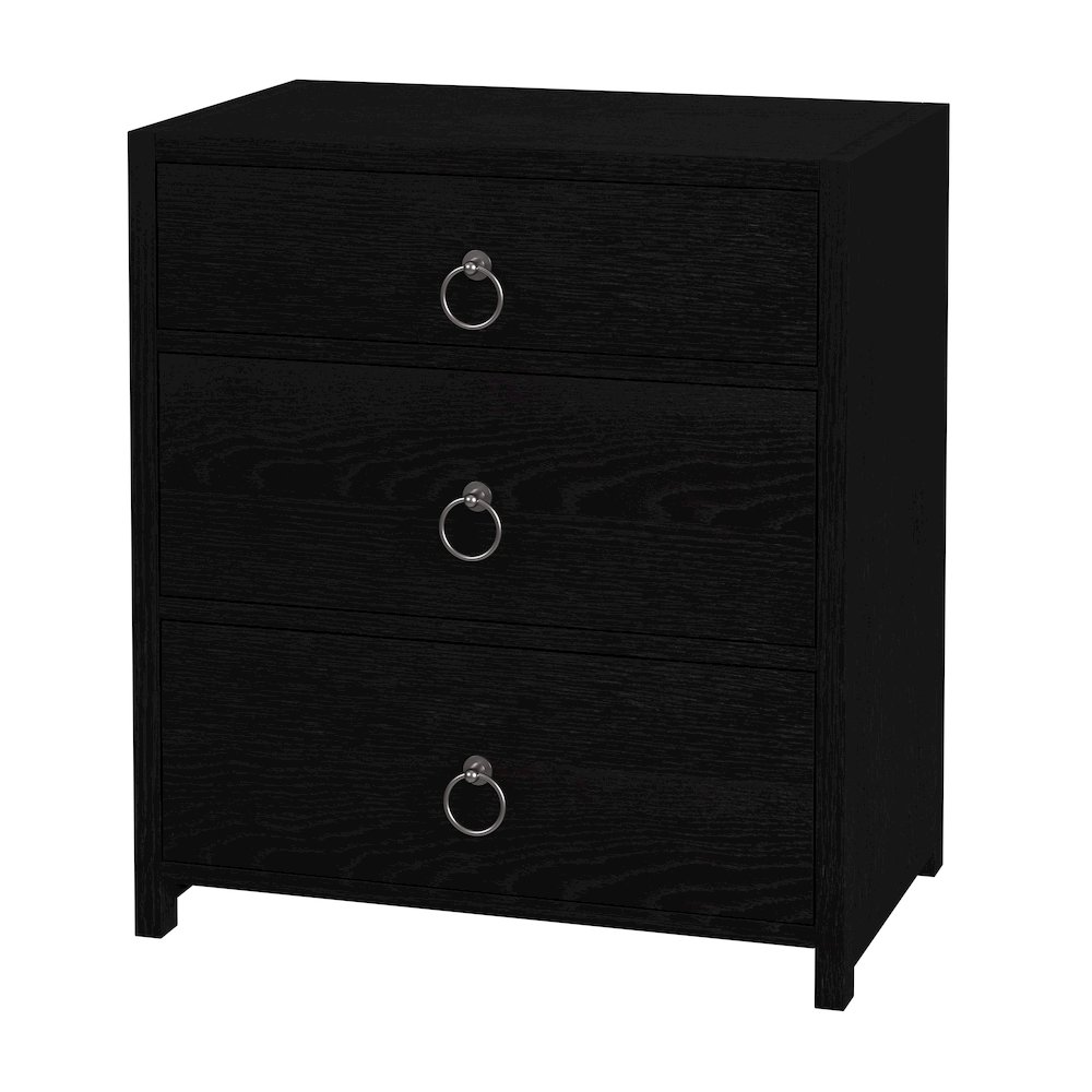 Lark  25 in. W Wood 3 Drawer Nightstand, Black. Picture 1