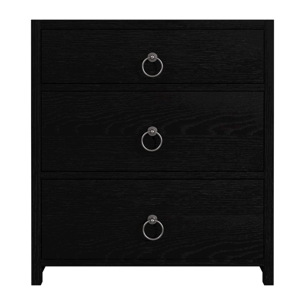 Lark  25 in. W Wood 3 Drawer Nightstand, Black. Picture 4