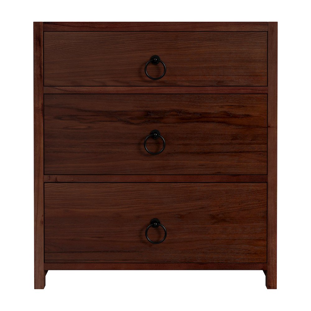 Lark  25 in. W Wood 3 Drawer Nightstand, Medium Brown. Picture 4