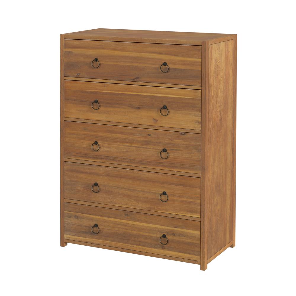 Lark 5 Drawer Dresser, Light Brown. Picture 1