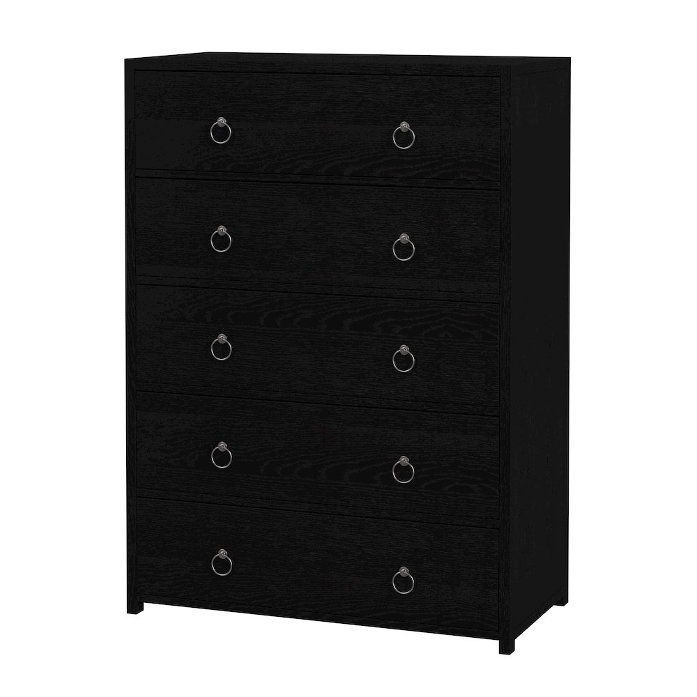 Lark 36 in. W Wood 5 Drawer Dresser/Chest of Drawers, Black. Picture 1