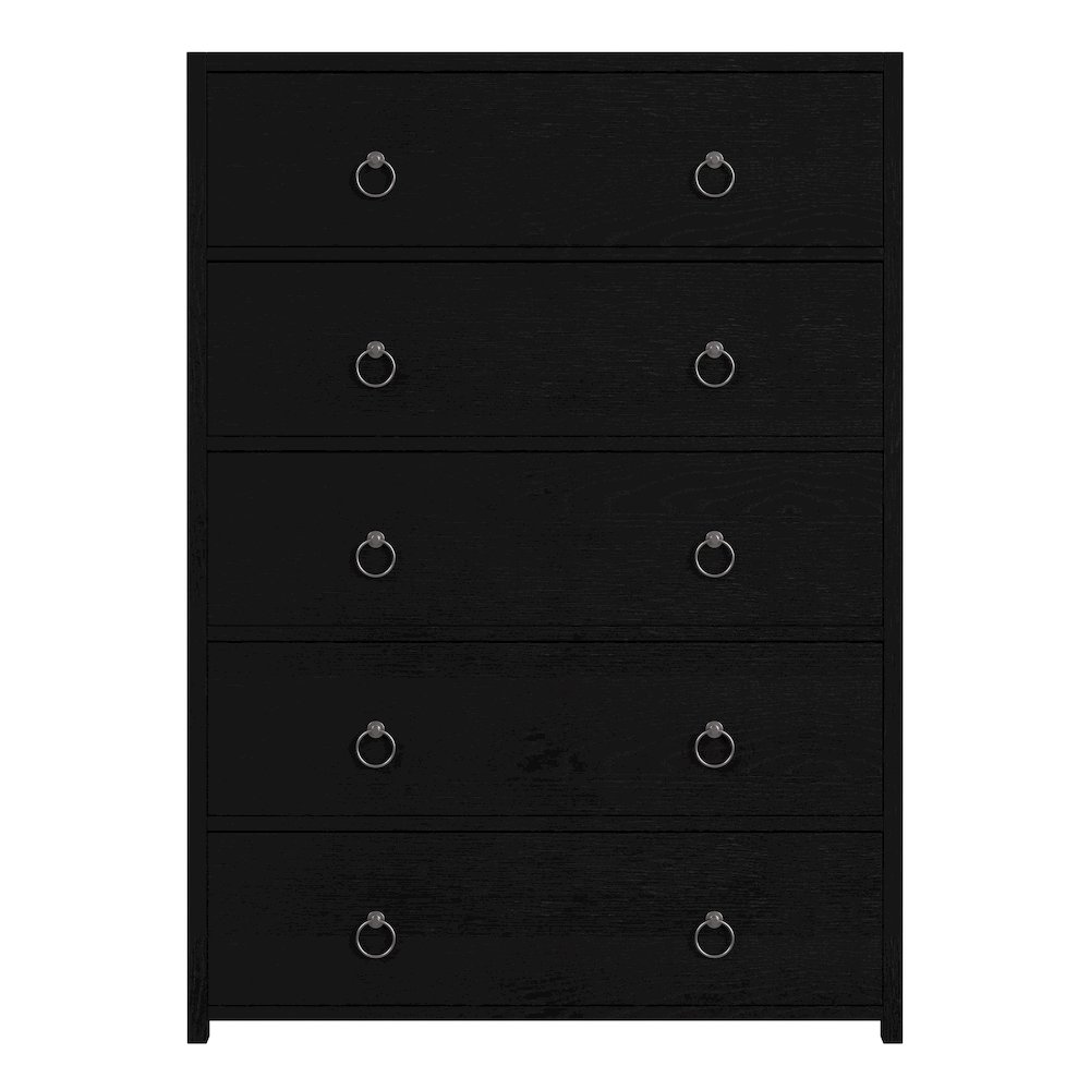 Lark 36 in. W Wood 5 Drawer Dresser/Chest of Drawers, Black. Picture 4