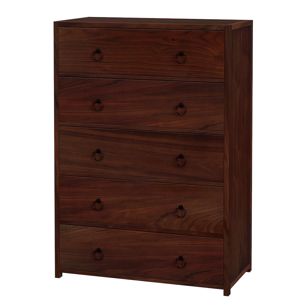 Lark 36 in. W Wood 5 Drawer Dresser/Chest of Drawers, Medium Brown. Picture 1