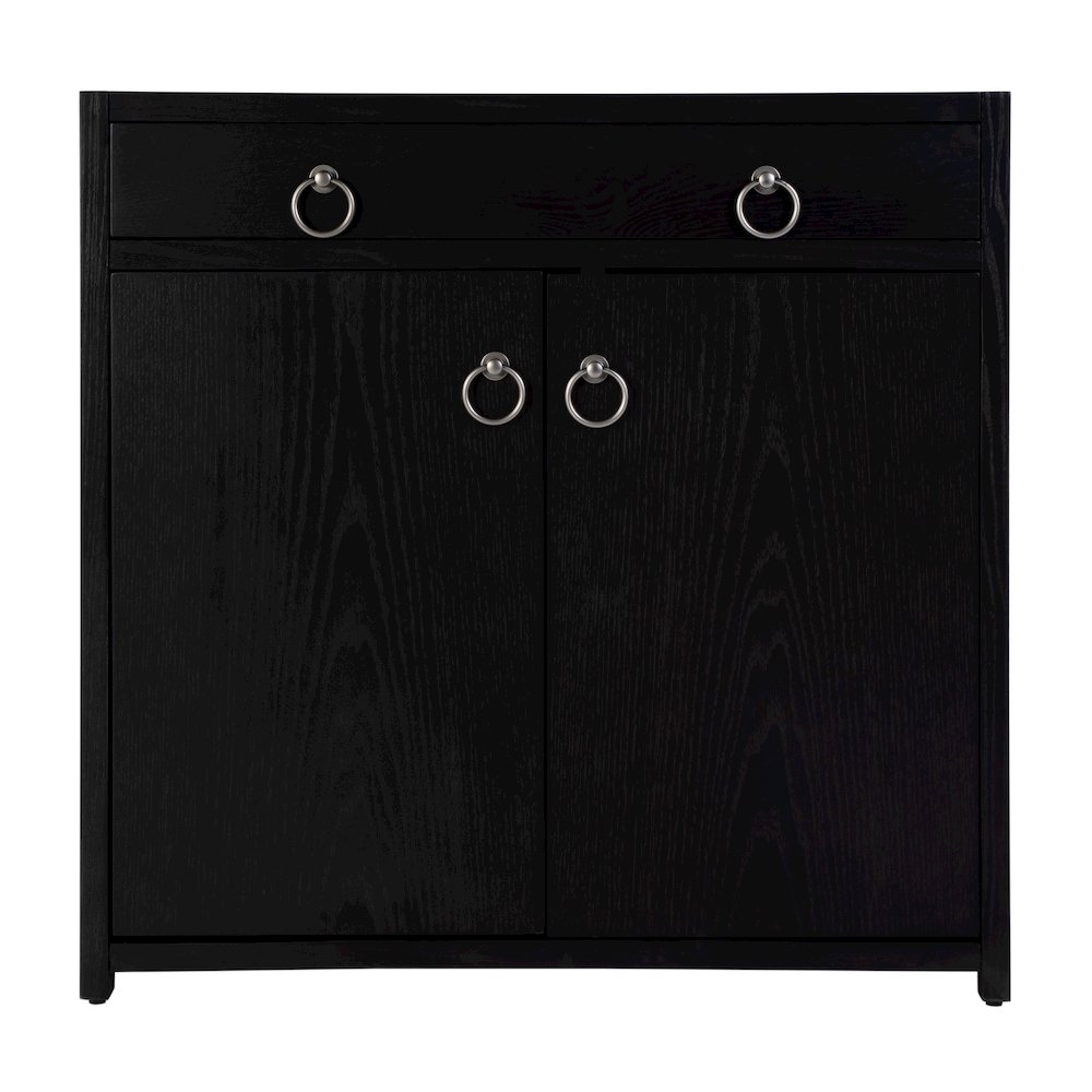 Lark 31 in. W Rectangular Wood Accent Storage Cabinet, Black. Picture 4