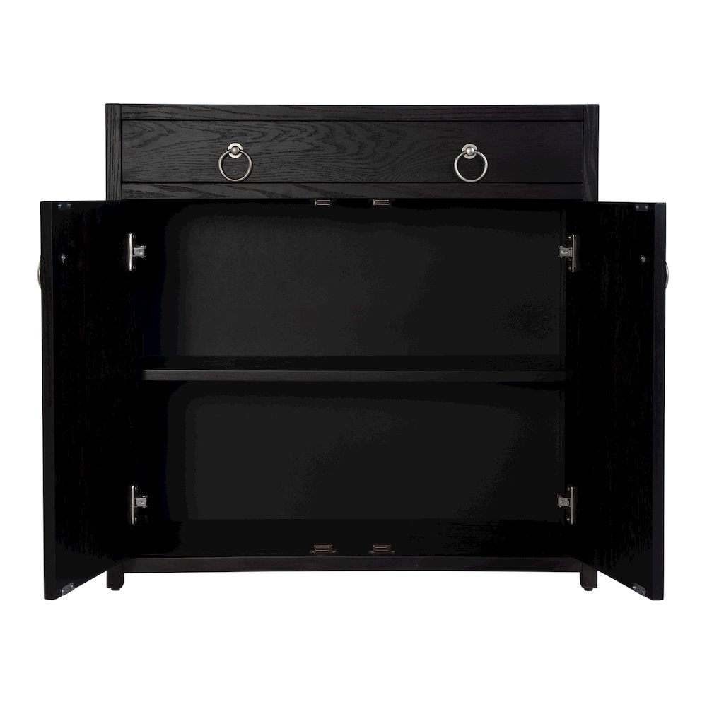 Lark 31 in. W Rectangular Wood Accent Storage Cabinet, Black. Picture 5