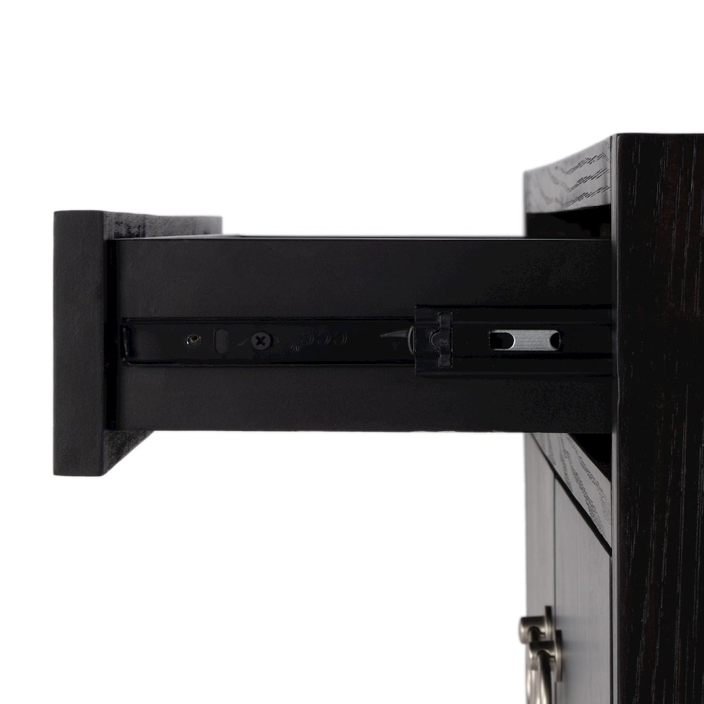 Lark 31 in. W Rectangular Wood Accent Storage Cabinet, Black. Picture 7