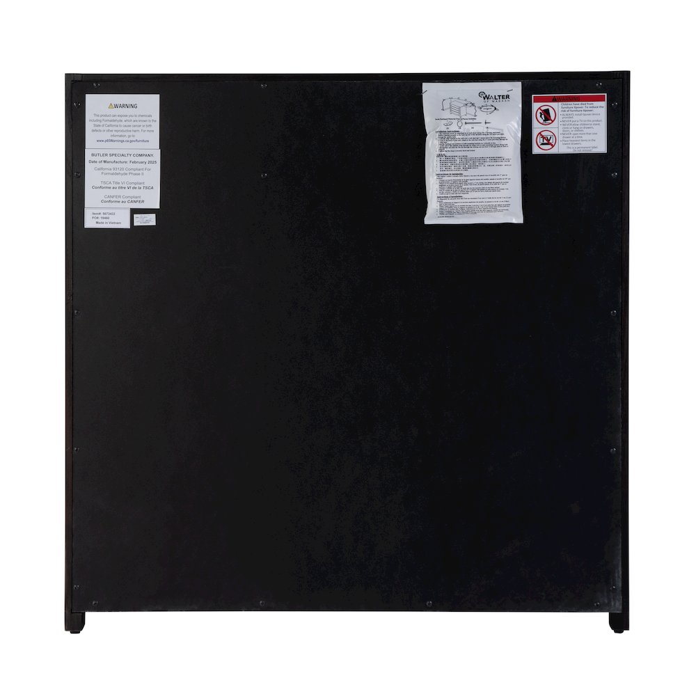 Lark 31 in. W Rectangular Wood Accent Storage Cabinet, Black. Picture 8