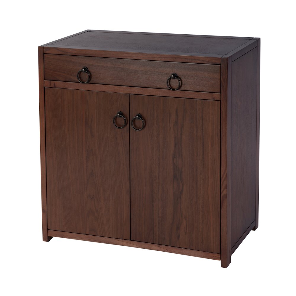 Lark 31 in. W Rectangular Wood Accent Storage Cabinet, Medium Brown. Picture 1