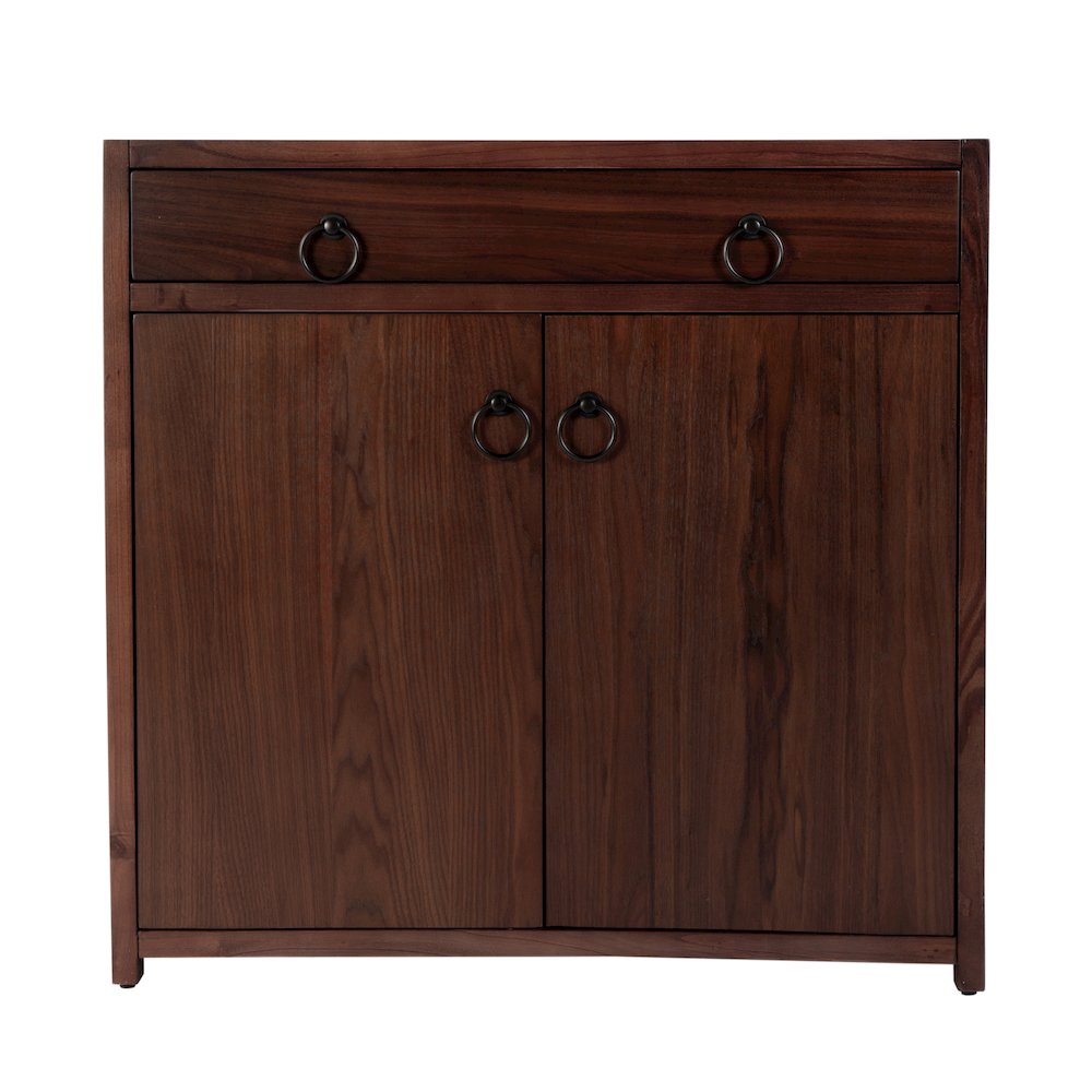 Lark 31 in. W Rectangular Wood Accent Storage Cabinet, Medium Brown. Picture 4