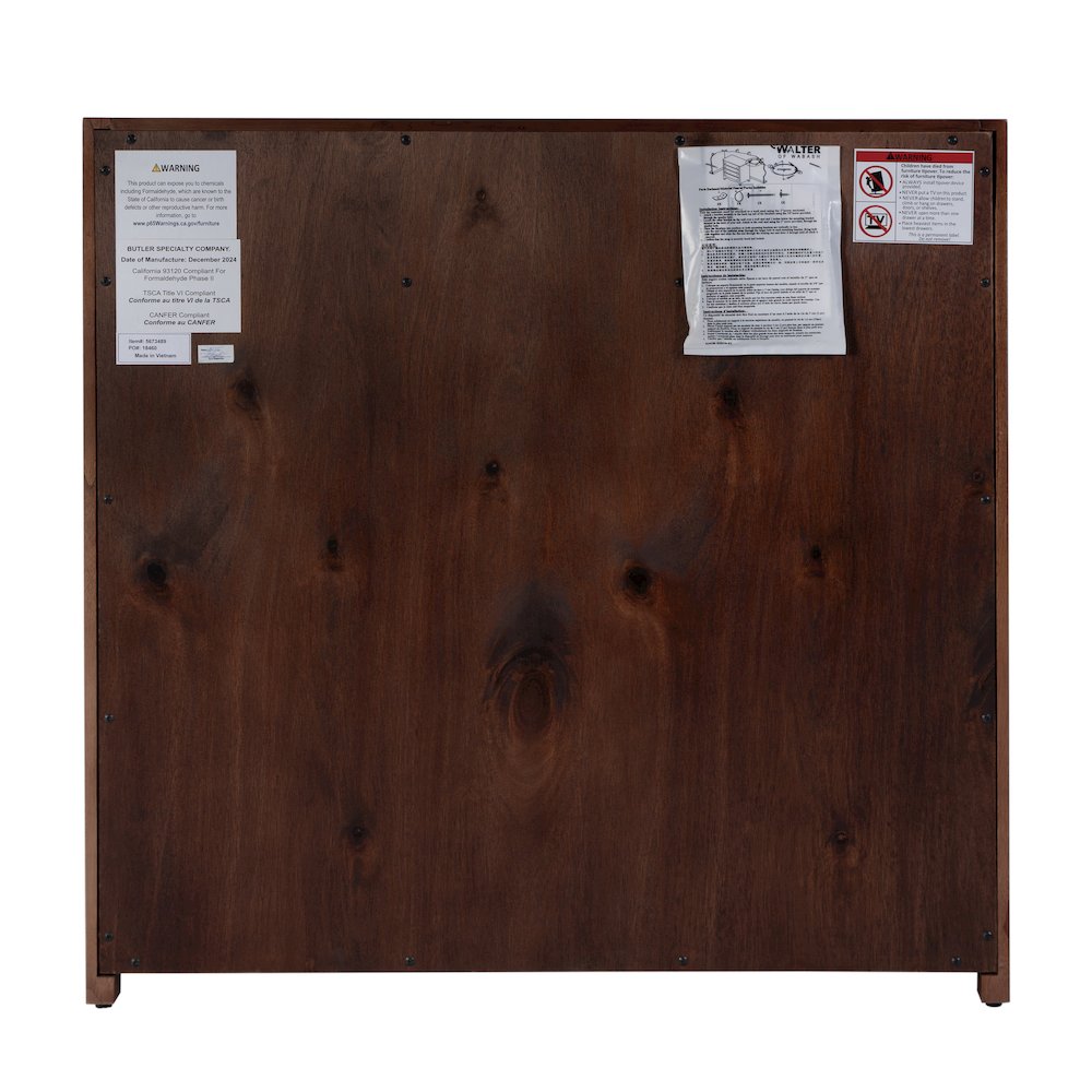 Lark 31 in. W Rectangular Wood Accent Storage Cabinet, Medium Brown. Picture 9