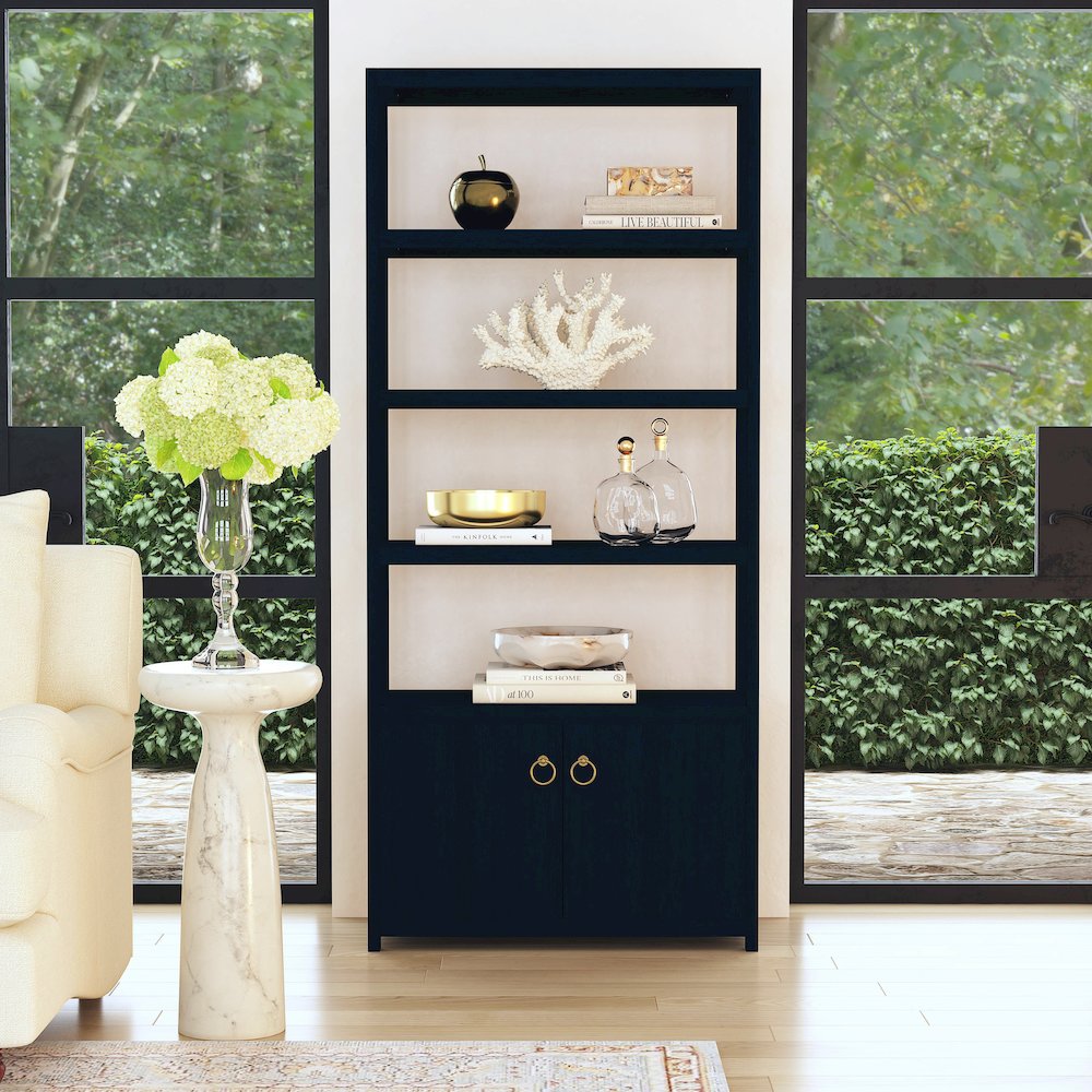 Lark  4- Tier Etagere  Etagere Bookcase, Navy Blue. Picture 7