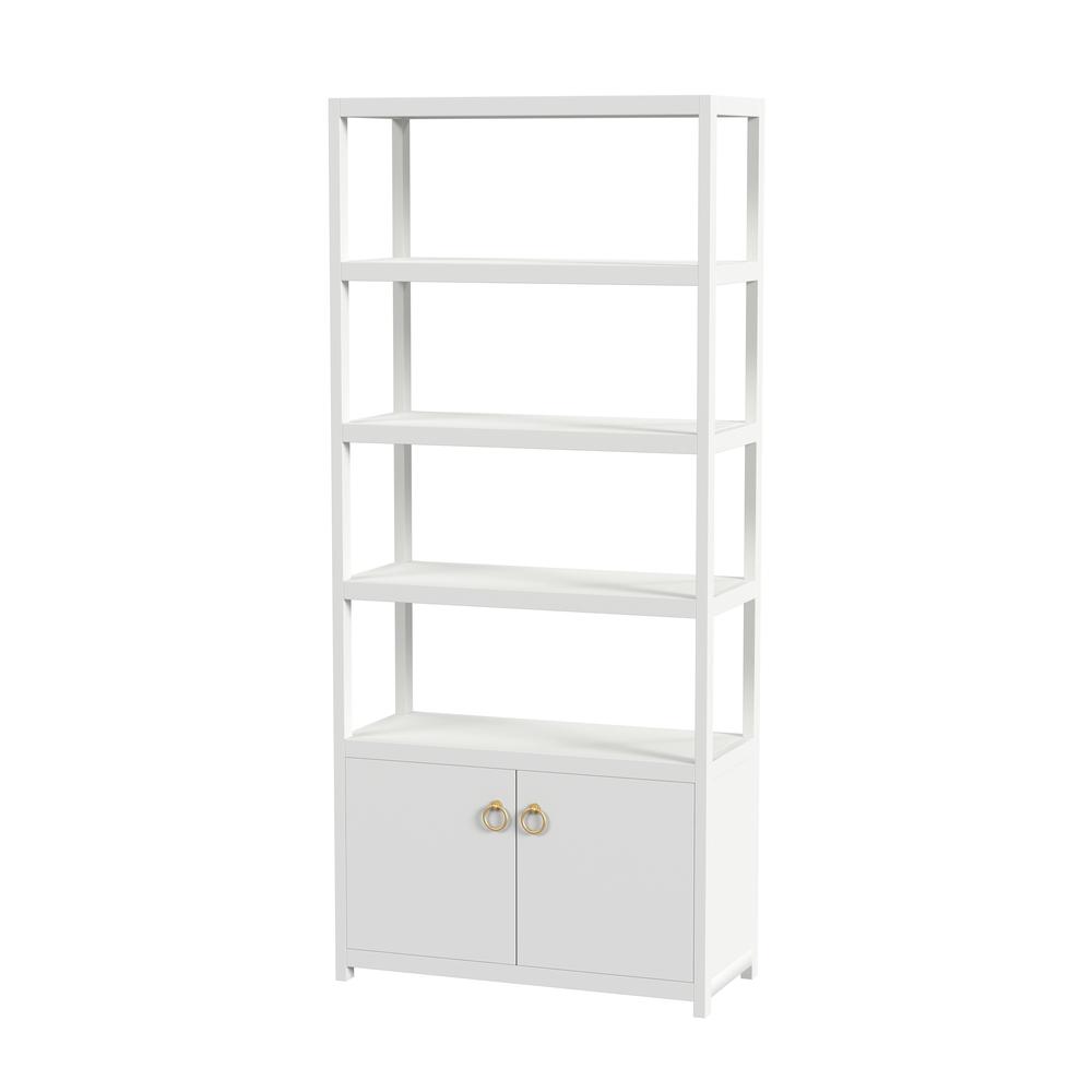 Lark  4- Tier Etagere  Etagere Bookcase, White. Picture 1