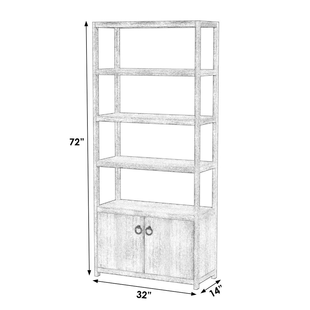 Lark  4- Tier Etagere  Etagere Bookcase, White. Picture 7