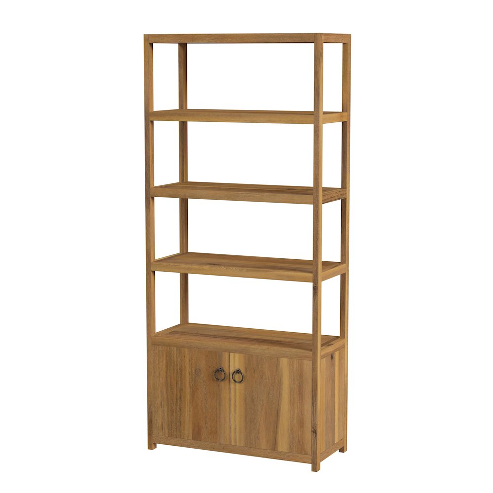 Lark 32 in. W x 72 in. H Wood 4 Tier Etagere Bookcase, Natural. Picture 1