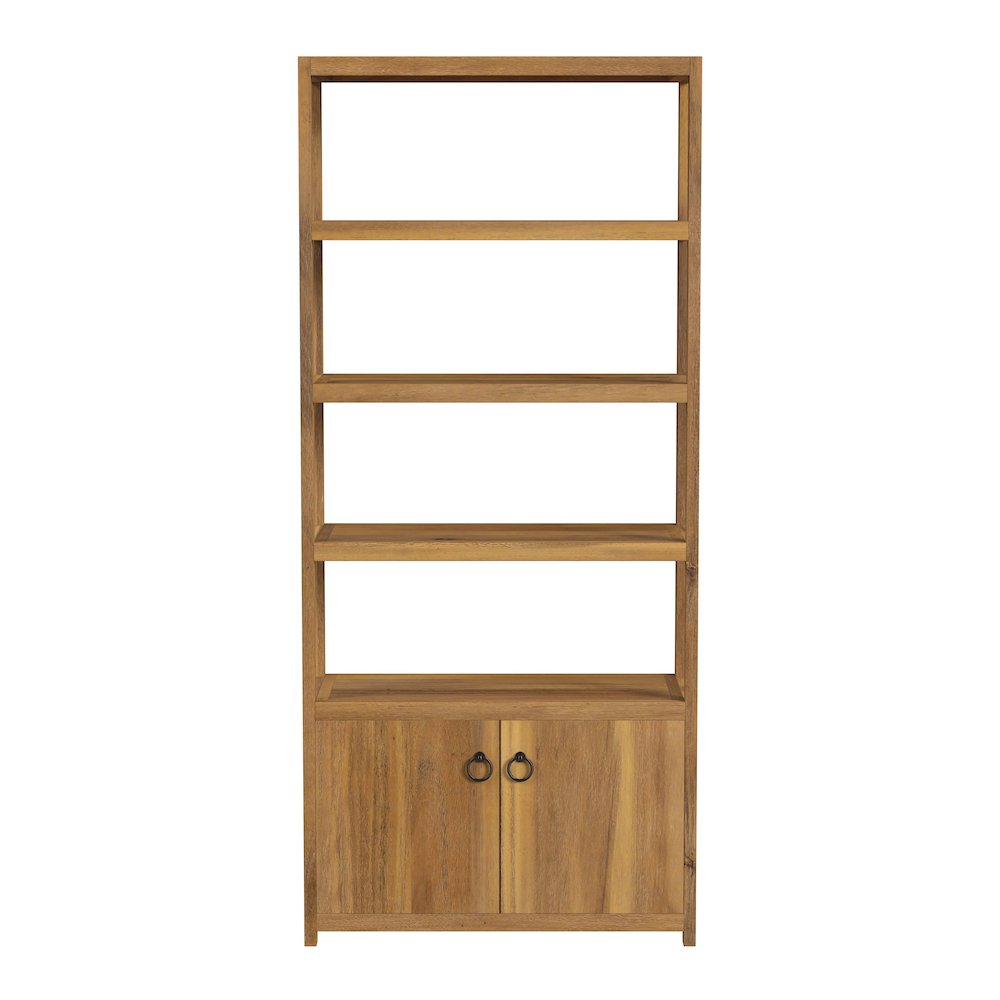 Lark 32 in. W x 72 in. H Wood 4 Tier Etagere Bookcase, Natural. Picture 4
