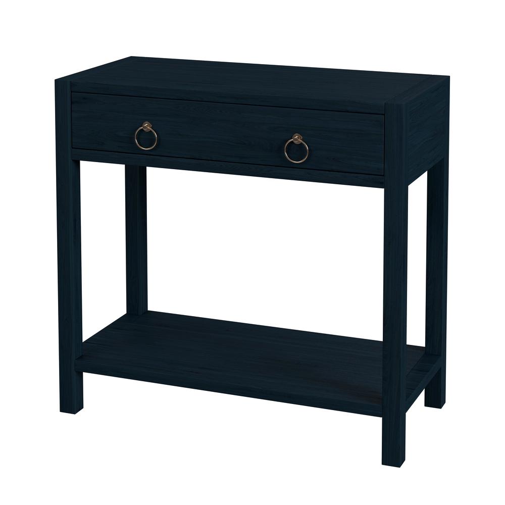 Lark 30" Wood 1-Drawer Nightstand, Navy Blue. Picture 1