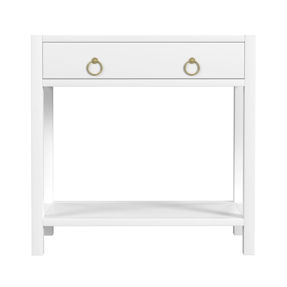Lark 30" Wood 1-Drawer Nightstand, White. Picture 2