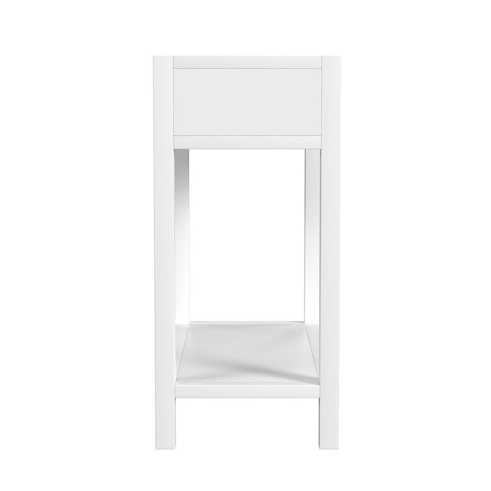 Wide White Nightstand with Drawer – 30 Inch Wood Nightstand for Bedroom. Picture 5