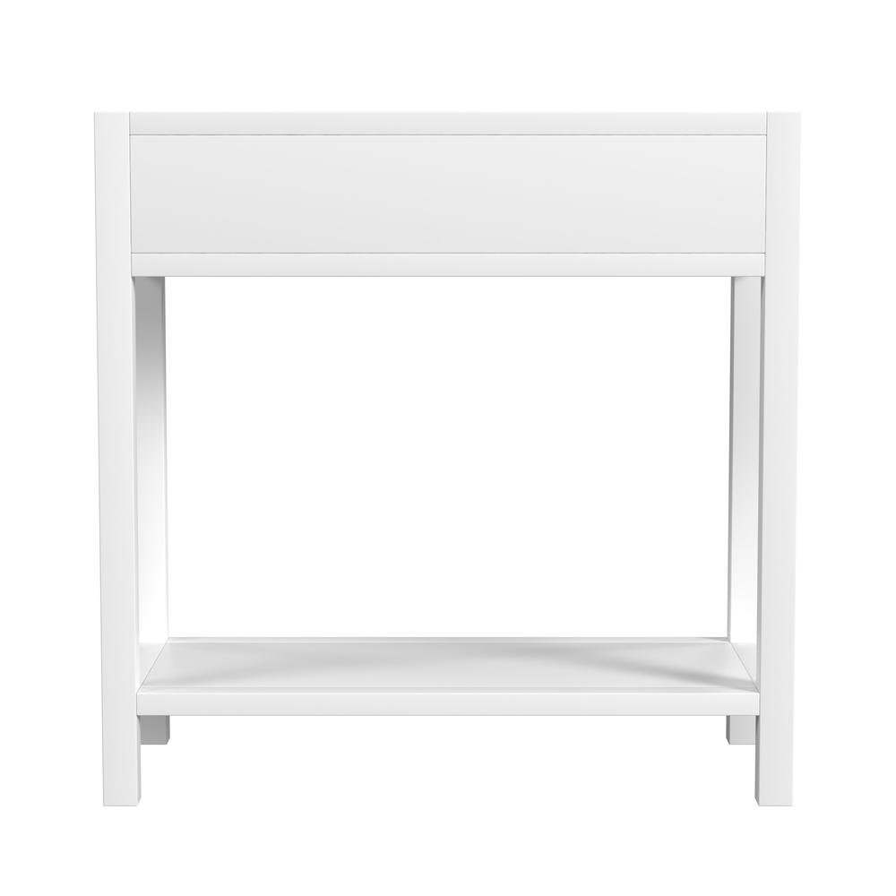 Wide White Nightstand with Drawer – 30 Inch Wood Nightstand for Bedroom. Picture 6