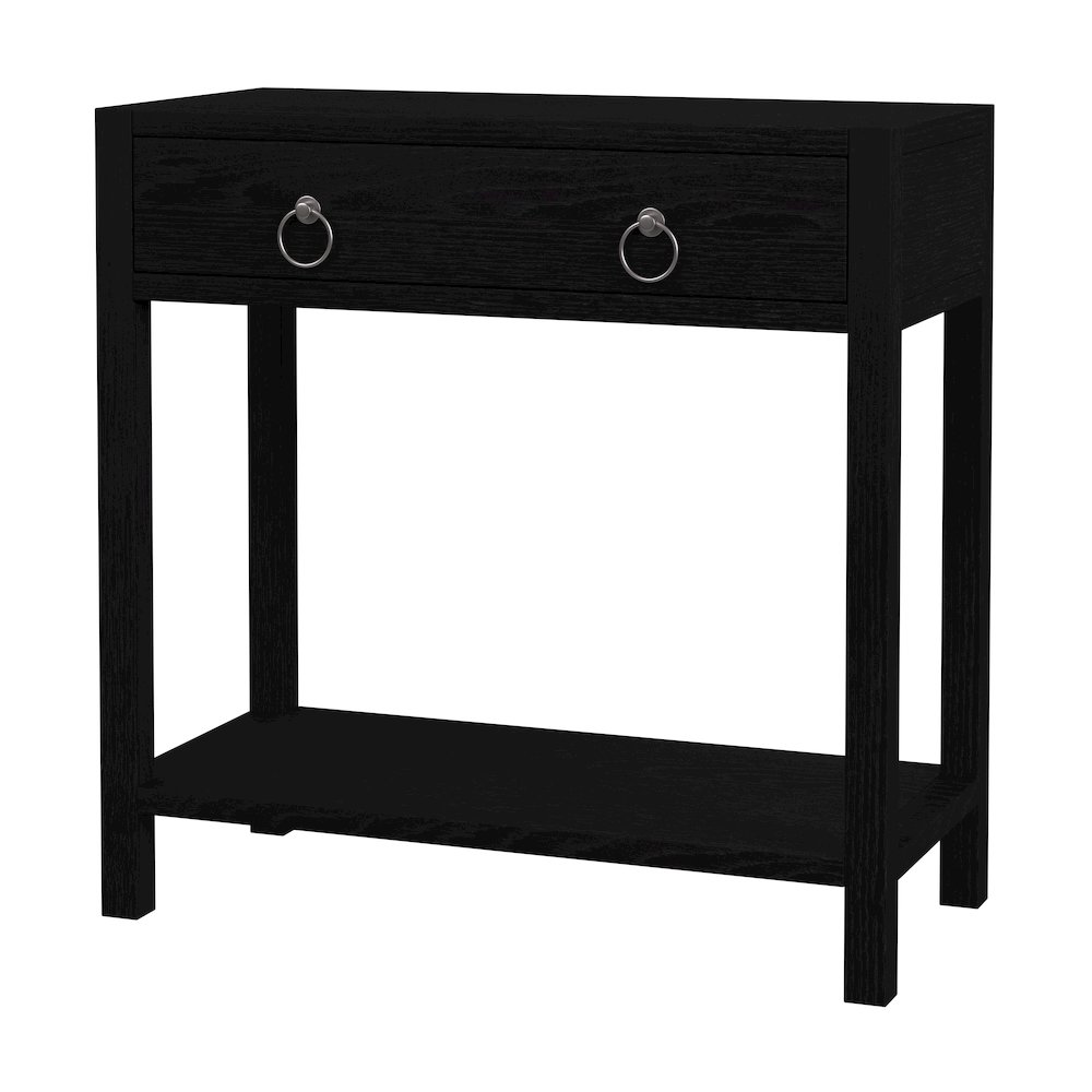 Lark 30 in W Rectangular Wood 1Drawer Nightstand, Black. Picture 1