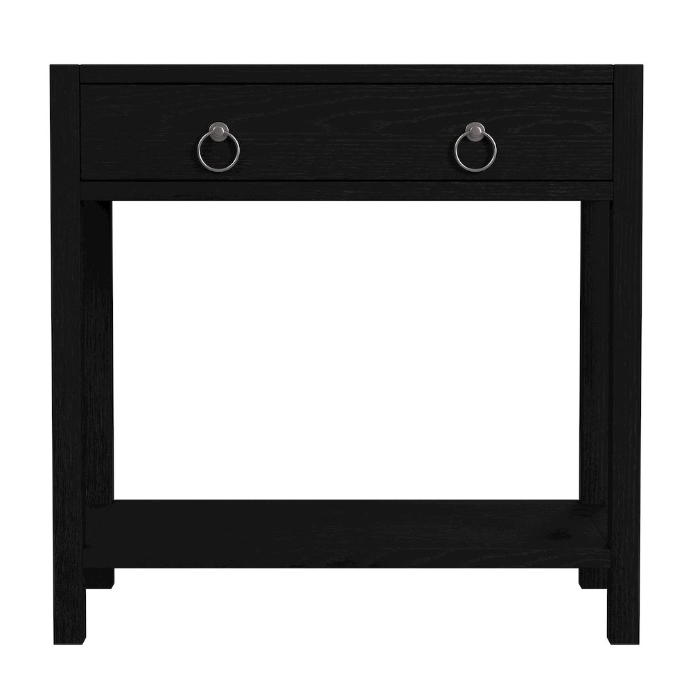 Lark 30 in W Rectangular Wood 1Drawer Nightstand, Black. Picture 4