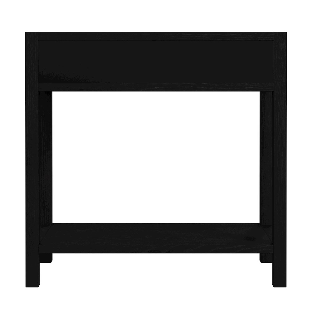 Lark 30 in W Rectangular Wood 1Drawer Nightstand, Black. Picture 6