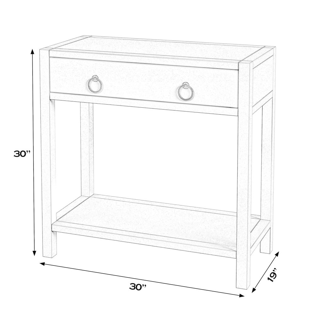 Lark 30 in W Rectangular Wood 1Drawer Nightstand, Black. Picture 3