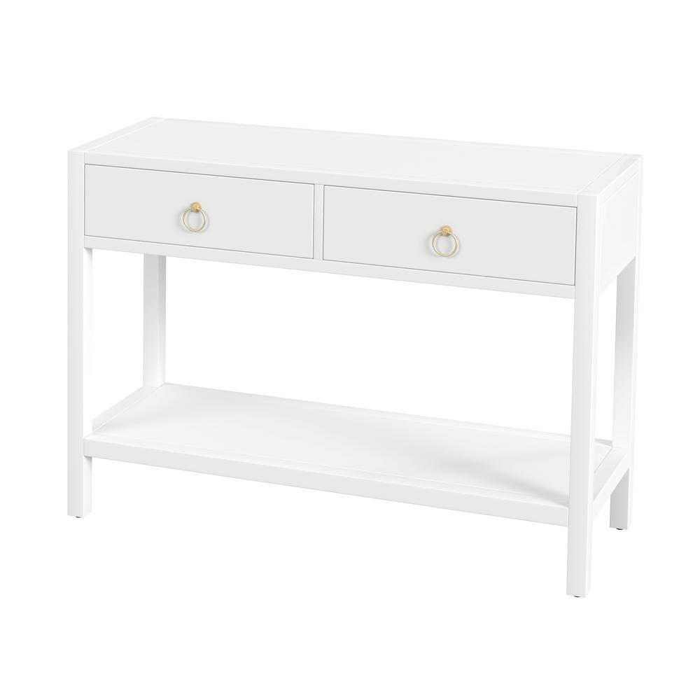 Lark 44" Wood Console Table, White. Picture 1