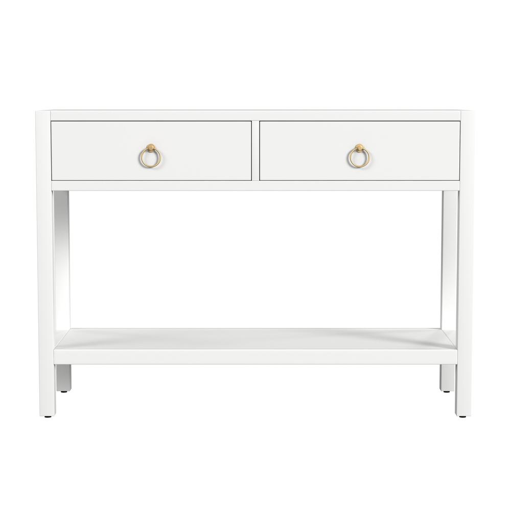 Lark 44" Wood Console Table, White. Picture 2