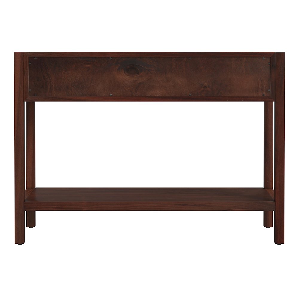 Lark 44 in. W  Rectangular Wood 2 Drawer Console Table, Medium Brown. Picture 6