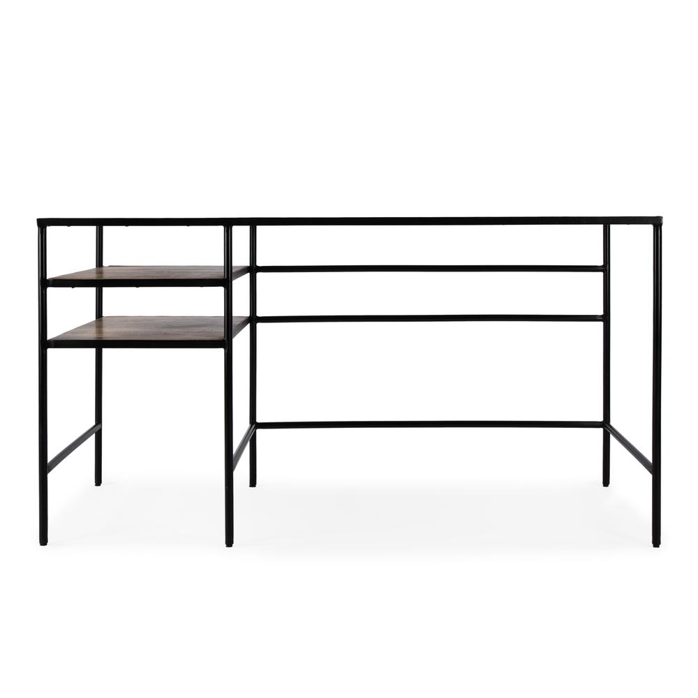 Jensen Iron and Wood Writing Desk, Light Brown. Picture 3