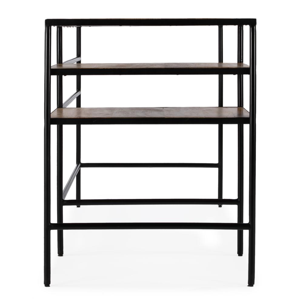 Jensen Iron and Wood Writing Desk, Light Brown. Picture 6