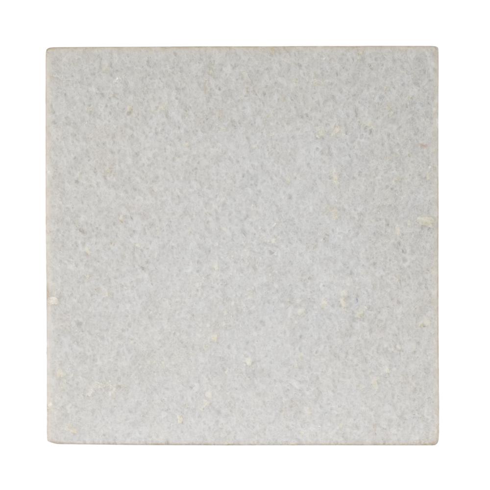 Mabel Marble and Hammered Iron Side Table, White and Black. Picture 5