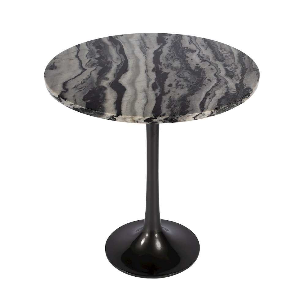 Paxton Round Marble Side Table, Black and White. Picture 1