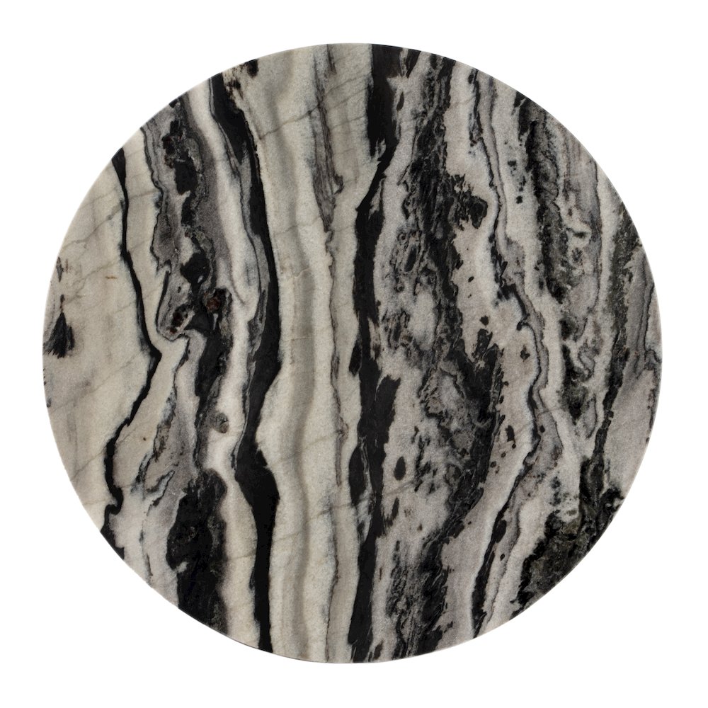 Paxton Round Marble Side Table, Black and White. Picture 4