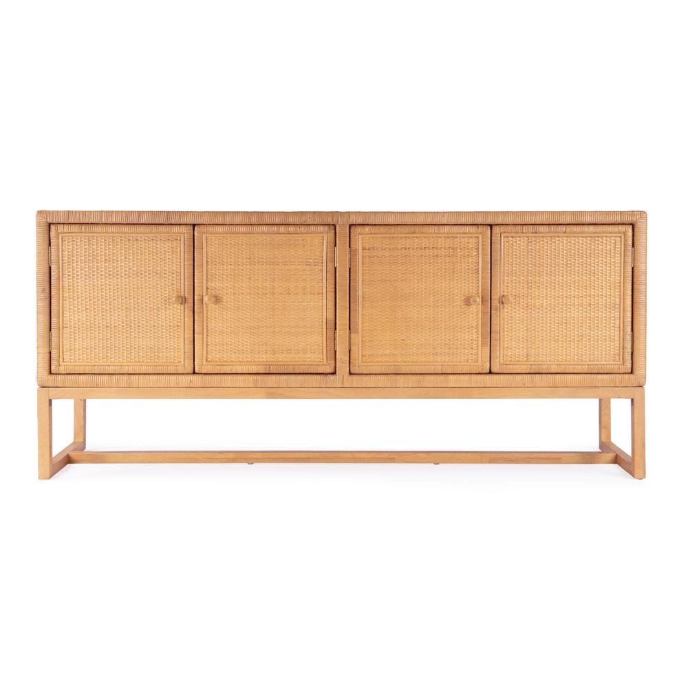 Captiva Rattan 4 Door 76" Sideboard, Natural. Picture 3