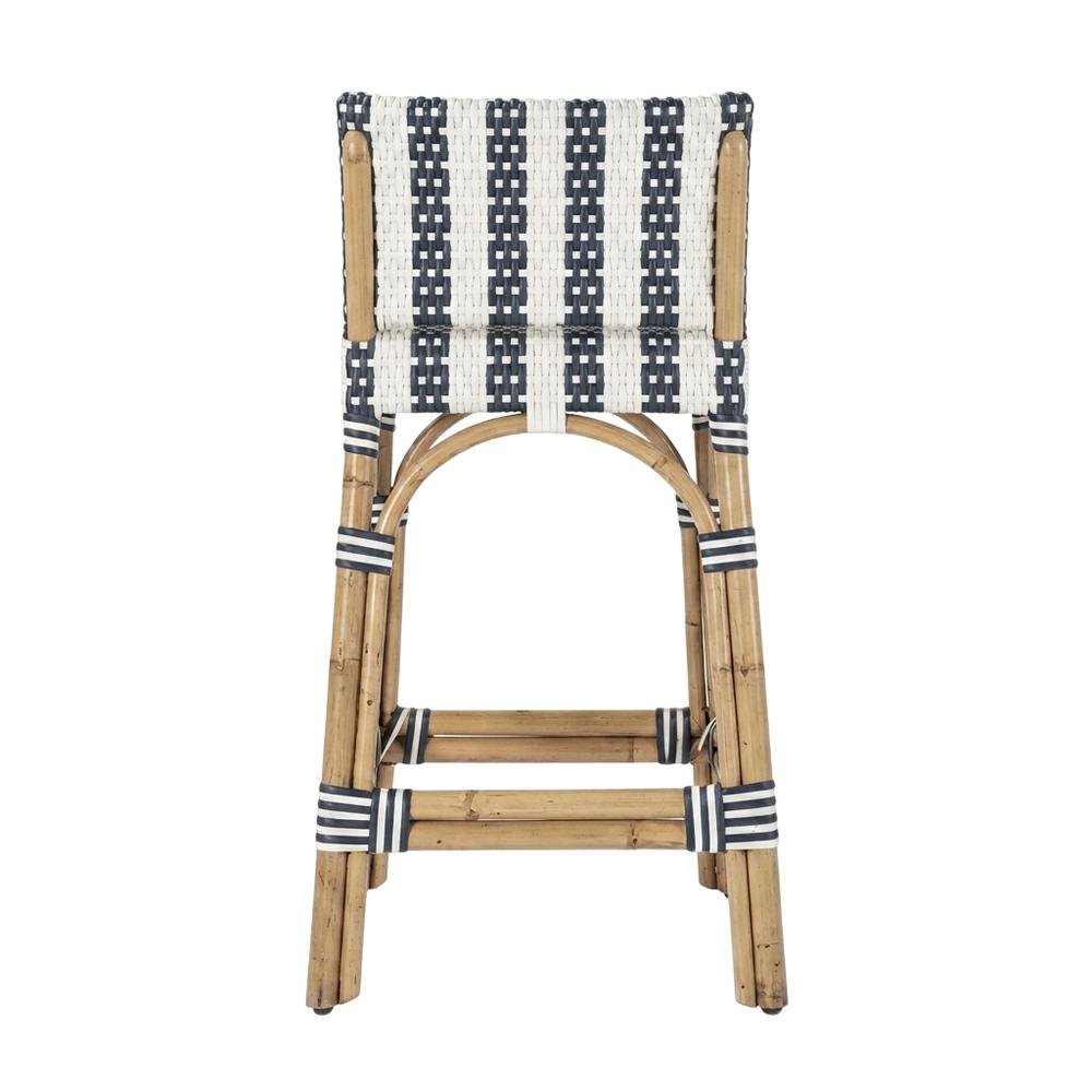 Rattan Low Back Counter Stool, Transitional Bar Stool for Dining Rooms. Picture 6