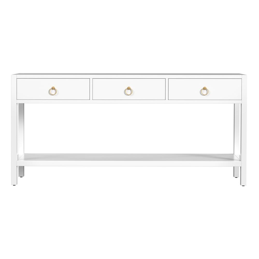 Lark 3 Drawer 65" Console Table, White. Picture 2