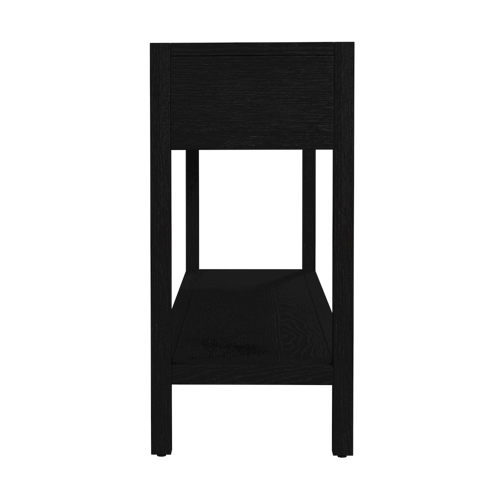 Lark 65 in. W Rectangular Wood 3 Drawer Console Table, Black. Picture 5