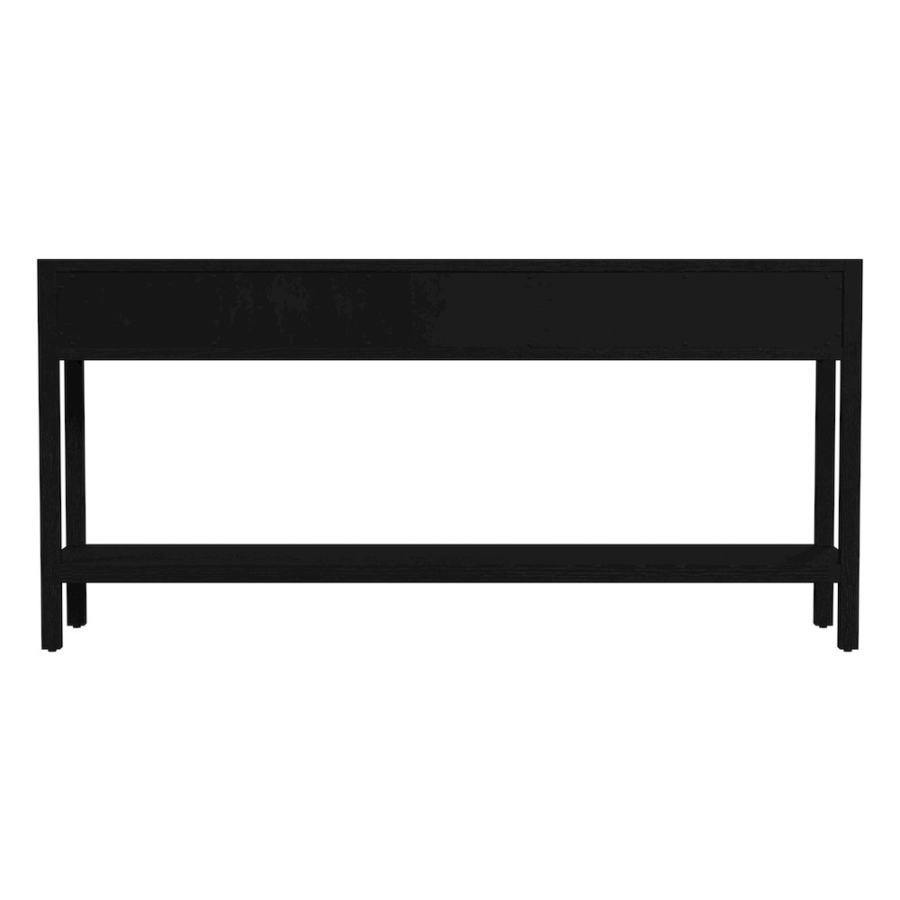 Lark 65 in. W Rectangular Wood 3 Drawer Console Table, Black. Picture 6