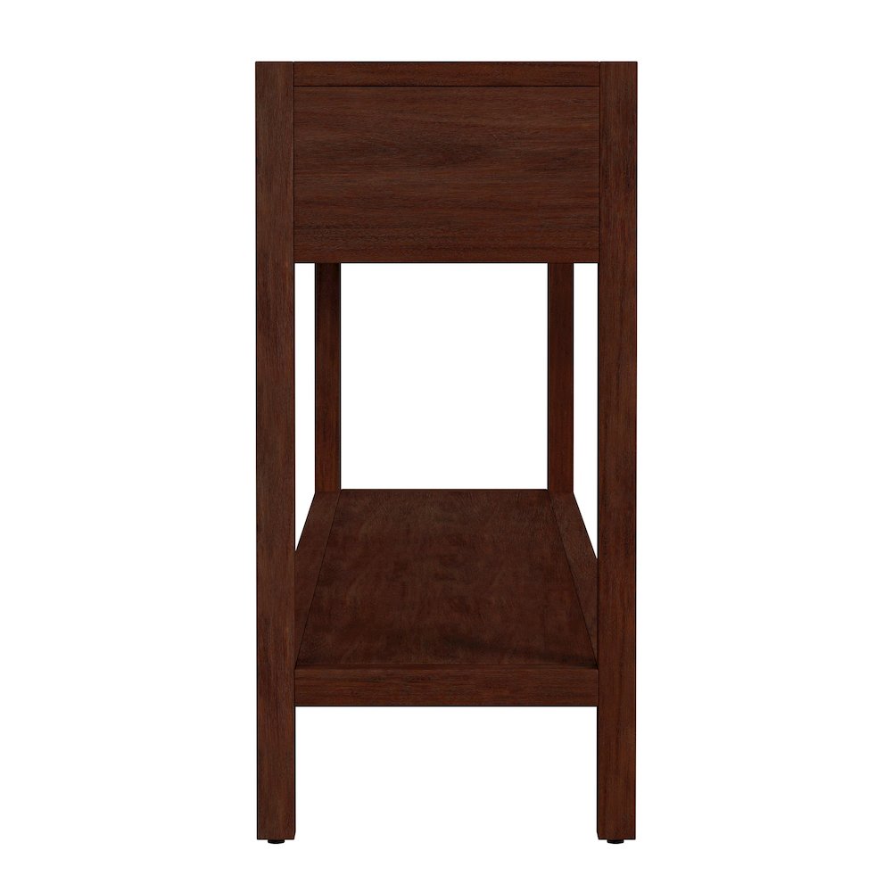 Lark 65 in. W Rectangular Wood 3 Drawer Console Table, Medium Brown. Picture 5