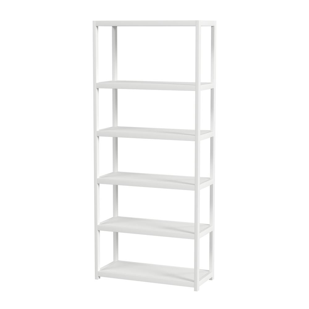 Lark 5 Tier 30Wx75H Etagere Bookcase, White. Picture 1