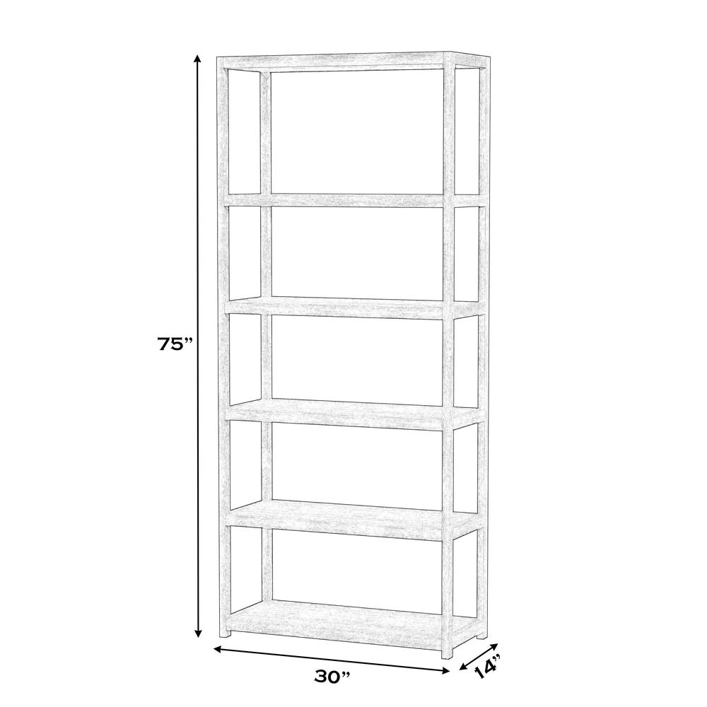 Lark 5 Tier 30Wx75H Etagere Bookcase, White. Picture 5