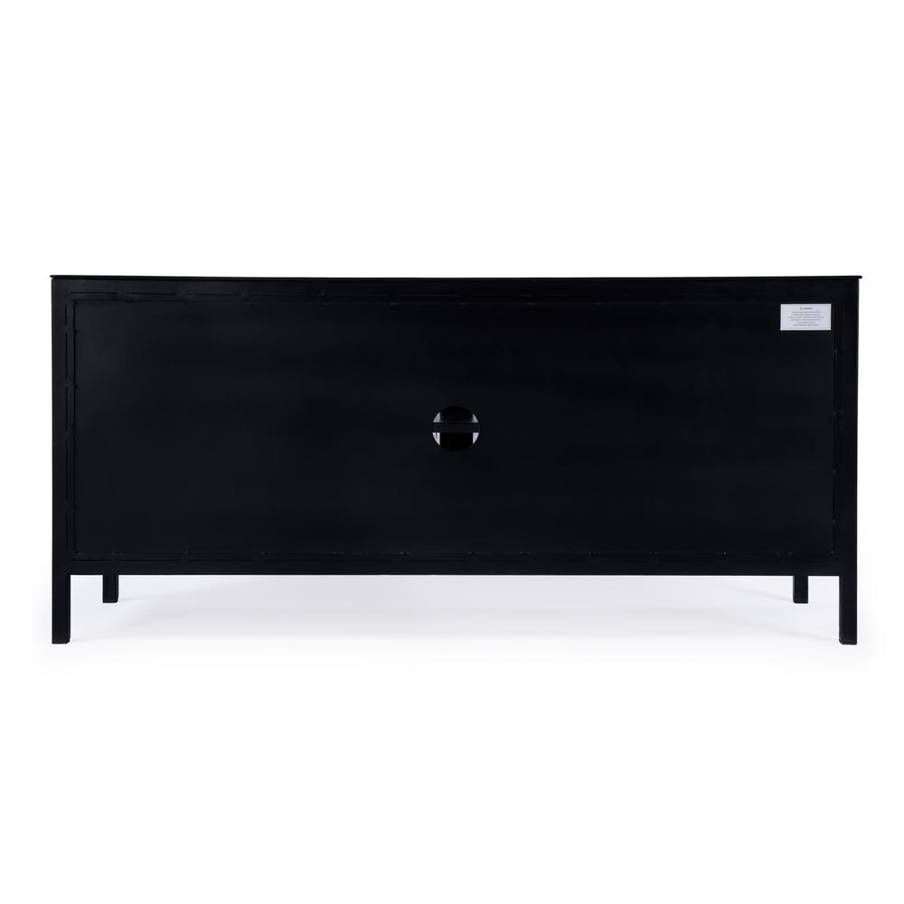 Hoxton Ribbed Glass 2- Door TV Stand, Black. Picture 8
