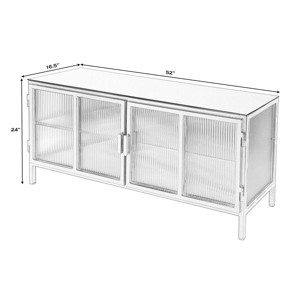 Hoxton Ribbed Glass 2- Door TV Stand, Black. Picture 10
