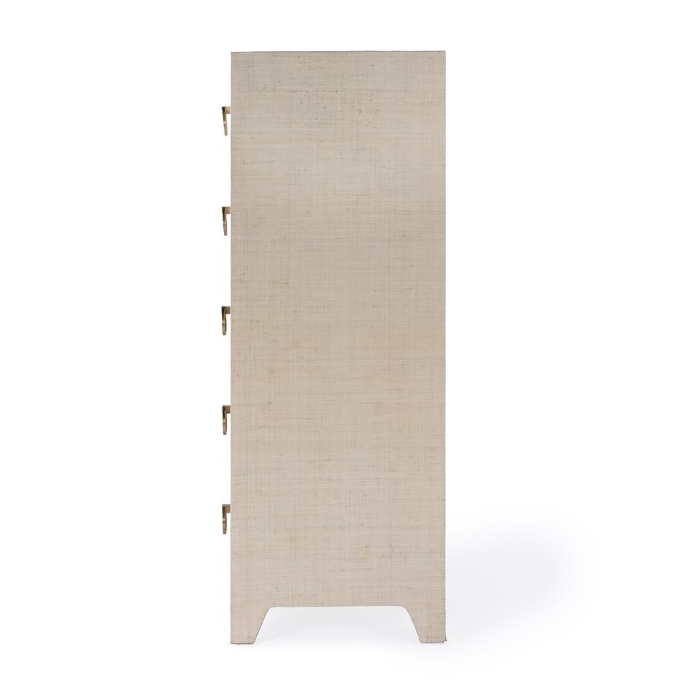 Bar Harbor 5 Drawer Raffia Dresser, Natural. Picture 4